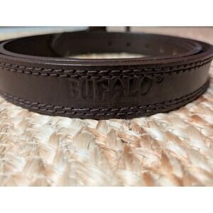 Bufalo Mens Brown Genuine Leather Belt Size 42 Double Stitched Western Casual